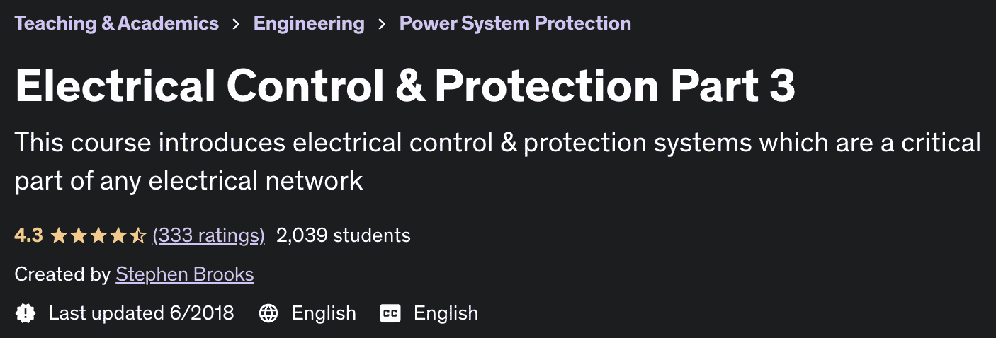 Electrical Control & Protection Part 3