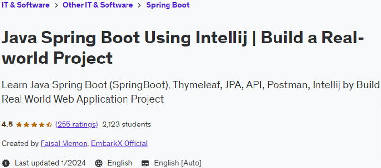 Java Spring Boot Using Intellij  Build a Real-world Project