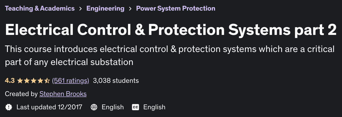 Electrical Control & Protection Systems part 2