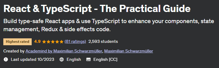 React & TypeScript - The Practical Guide 