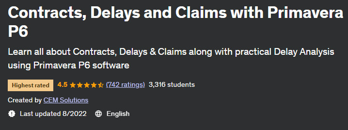 Contracts, Delays and Claims with Primavera P6 