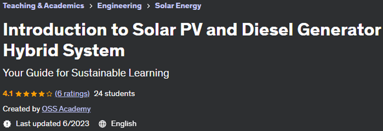 Introduction to Solar PV and Diesel Generator Hybrid System 