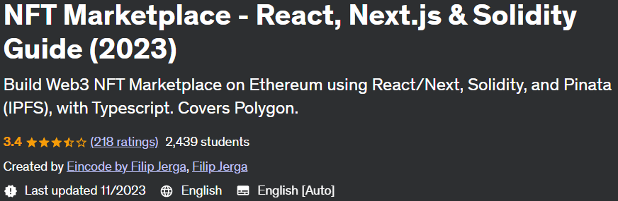 NFT Marketplace - React, Next.js & Solidity Guide (2023)
