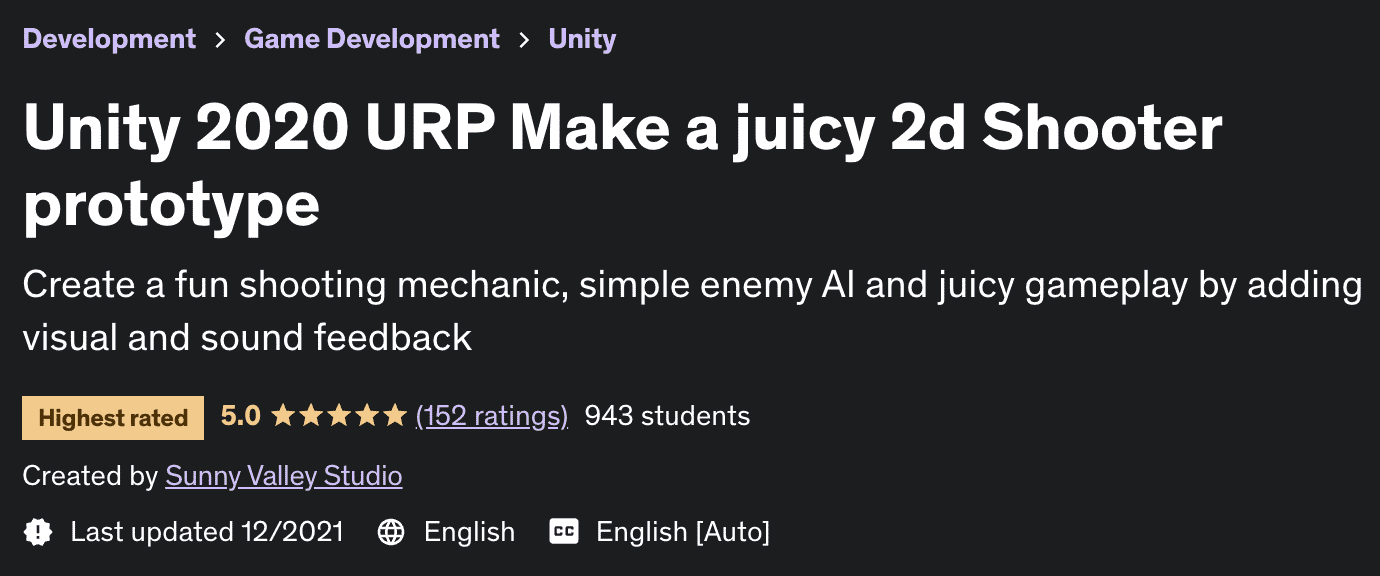 Unity 2020 URP Make a juicy 2d Shooter prototype