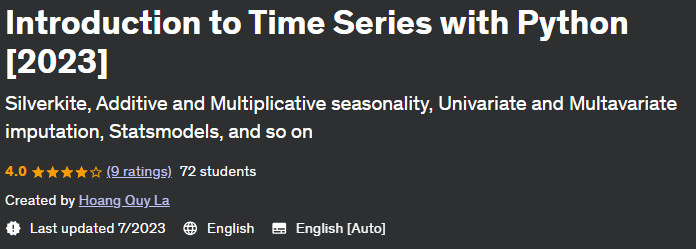 Introduction to Time Series with Python 2023