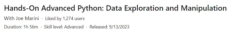 Hands-On Advanced Python: Data Exploration and Manipulation