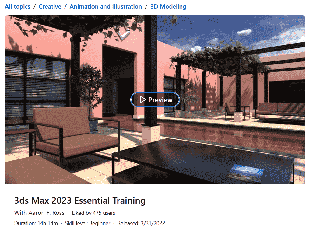 3ds Max 2023 Essential Training