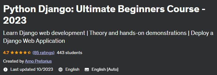 Python Django_ Ultimate Beginners Course - 2023