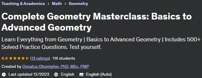 Complete Geometry Masterclass: Basics to Advanced Geometry