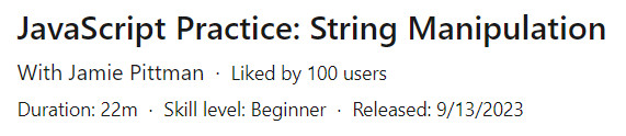 JavaScript Practice: String Manipulation