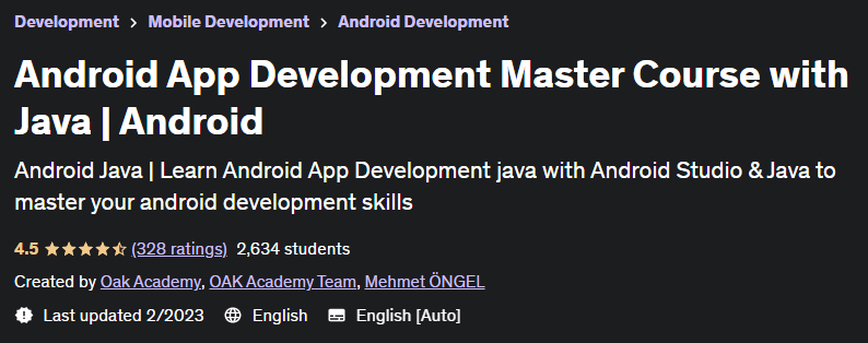 Android App Development Master Course with Java Android