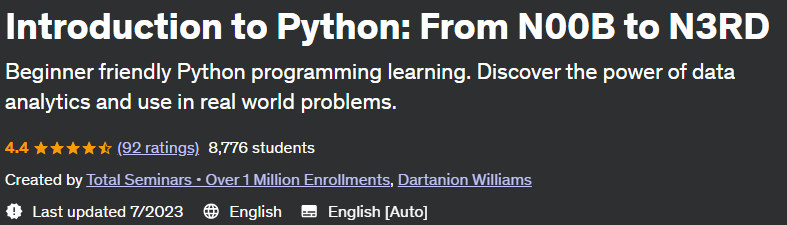 Introduction to Python: From N00B to N3RD