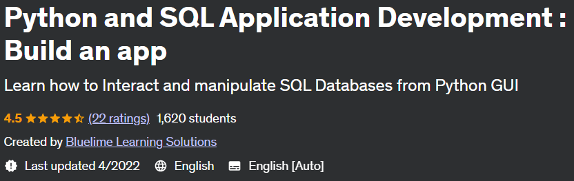 Python and SQL Application Development: Build an app