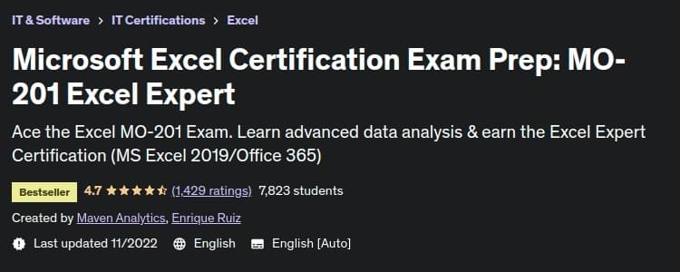 Microsoft Excel Certification Exam Prep: MO-201 Excel Expert