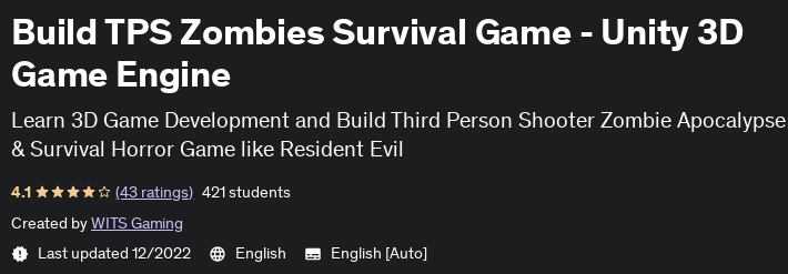 Build TPS Zombies Survival Game - Unity 3D Game Engine