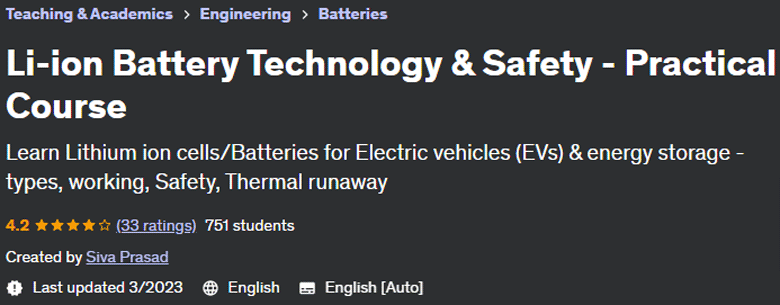 Li-ion Battery Technology & Safety - Practical Course 