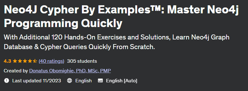 Neo4J Cypher By Examples: Master Neo4j Programming Quickly