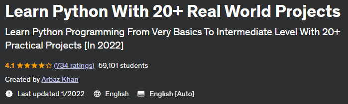 Learn Python With 20+ Real World Projects