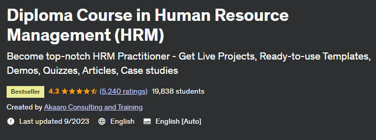 Diploma Course in Human Resource Management (HRM)
