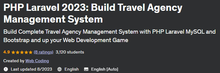 PHP Laravel 2023: Build Travel Agency Management System