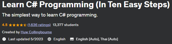 Learn C# Programming (In Ten Easy Steps)