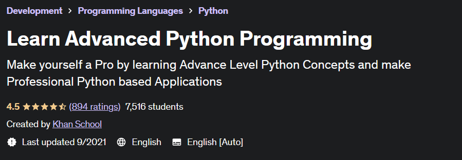 Learn Advanced Python Programming