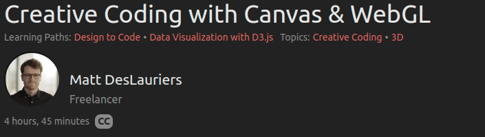 Creative Coding with Canvas & WebGL