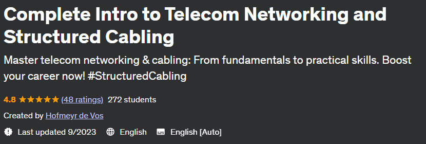 Complete Intro to Telecom Networking and Structured Cabling