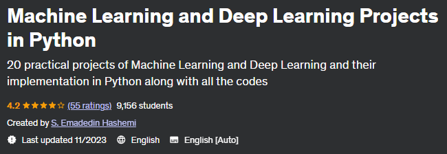 Machine Learning and Deep Learning Projects in Python