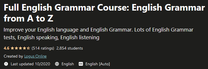 Full English Grammar Course: English Grammar from A to Z