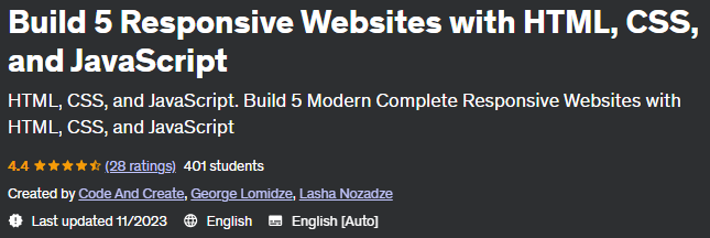 Build 5 Responsive Websites with HTML, CSS, and JavaScript