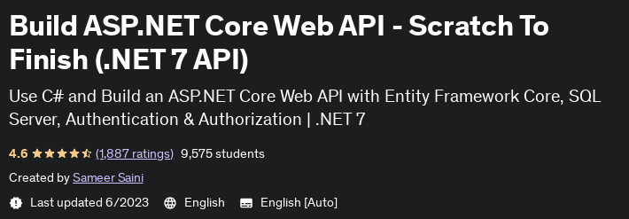 Build ASP.NET Core Web API - Scratch To Finish (.NET 7 API)