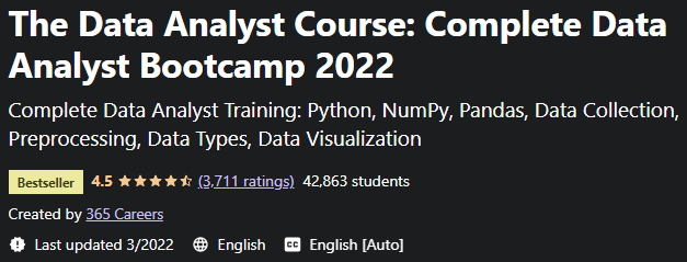 The Data Analyst Course: Complete Data Analyst Bootcamp 2022