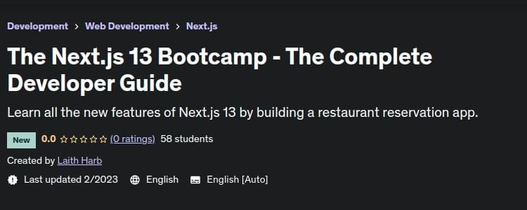 The Next.js 13 Bootcamp - The Complete Developer Guide