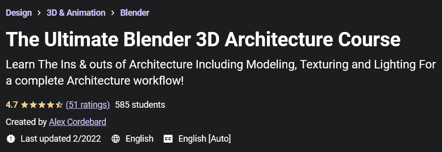 The Ultimate Blender 3D Architecture Course