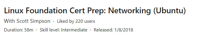 Linux Foundation Cert Prep: Networking (Ubuntu)