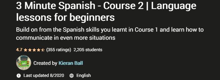 3 Minute Spanish Course 1-7 Language lessons for beginners