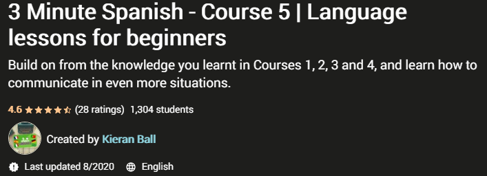 3 Minute Spanish Course 1-7 Language lessons for beginners