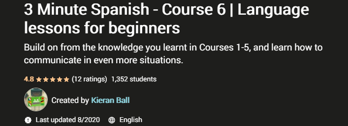 3 Minute Spanish Course 1-7 Language lessons for beginners