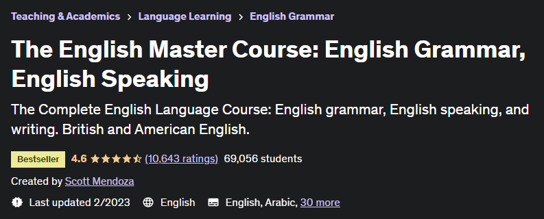 The English Master Course: English Grammar, English Speaking