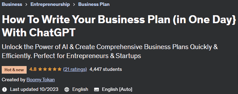 How To Write Your Business Plan (in One Day} With ChatGPT