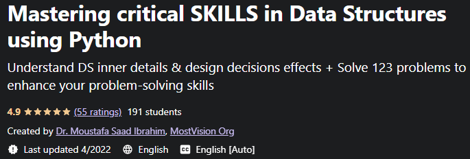 Mastering critical SKILLS in Data Structures using Python