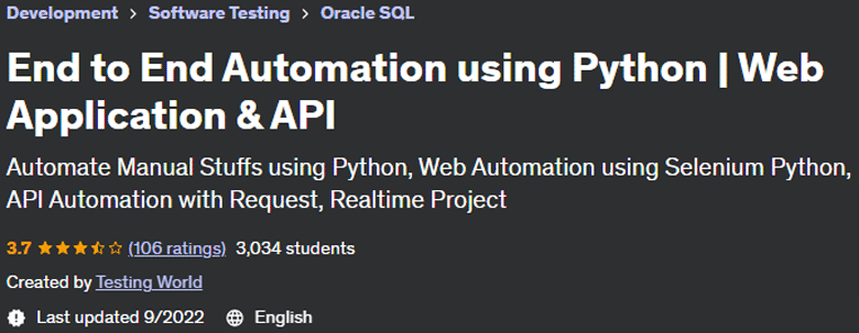 End to End Automation using Python  Web Application & API 