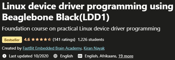 Linux device driver programming using Beaglebone Black