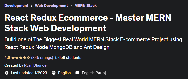 React Redux Ecommerce - Master MERN Stack Web Development