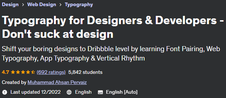 Typography for Designers & Developers - Don't suck at design 