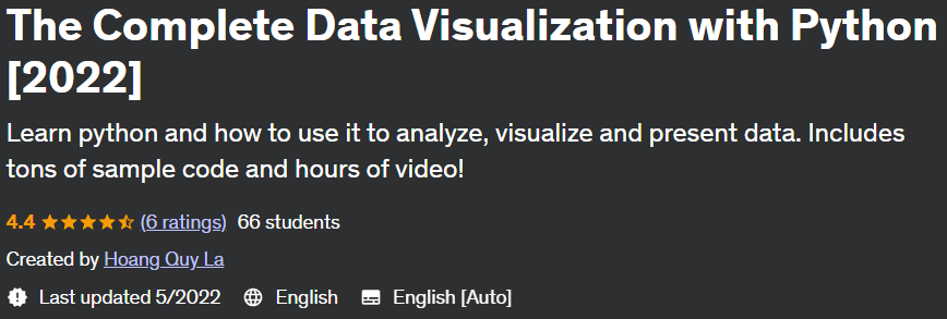 The Complete Data Visualization with Python (2022)