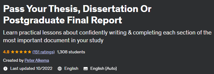 Pass Your Thesis, Dissertation Or Postgraduate Final Report