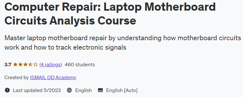 Computer Repair: Laptop Motherboard Circuits Analysis Course