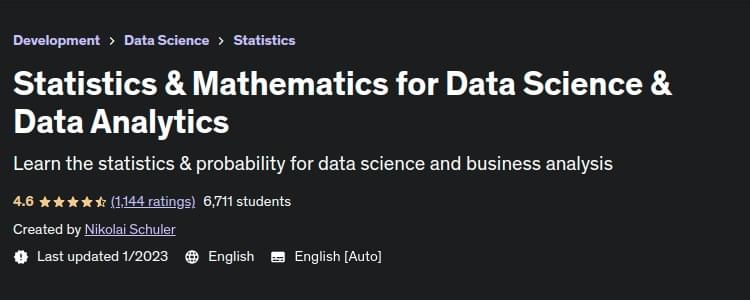 Statistics & Mathematics for Data Science & Data Analytics